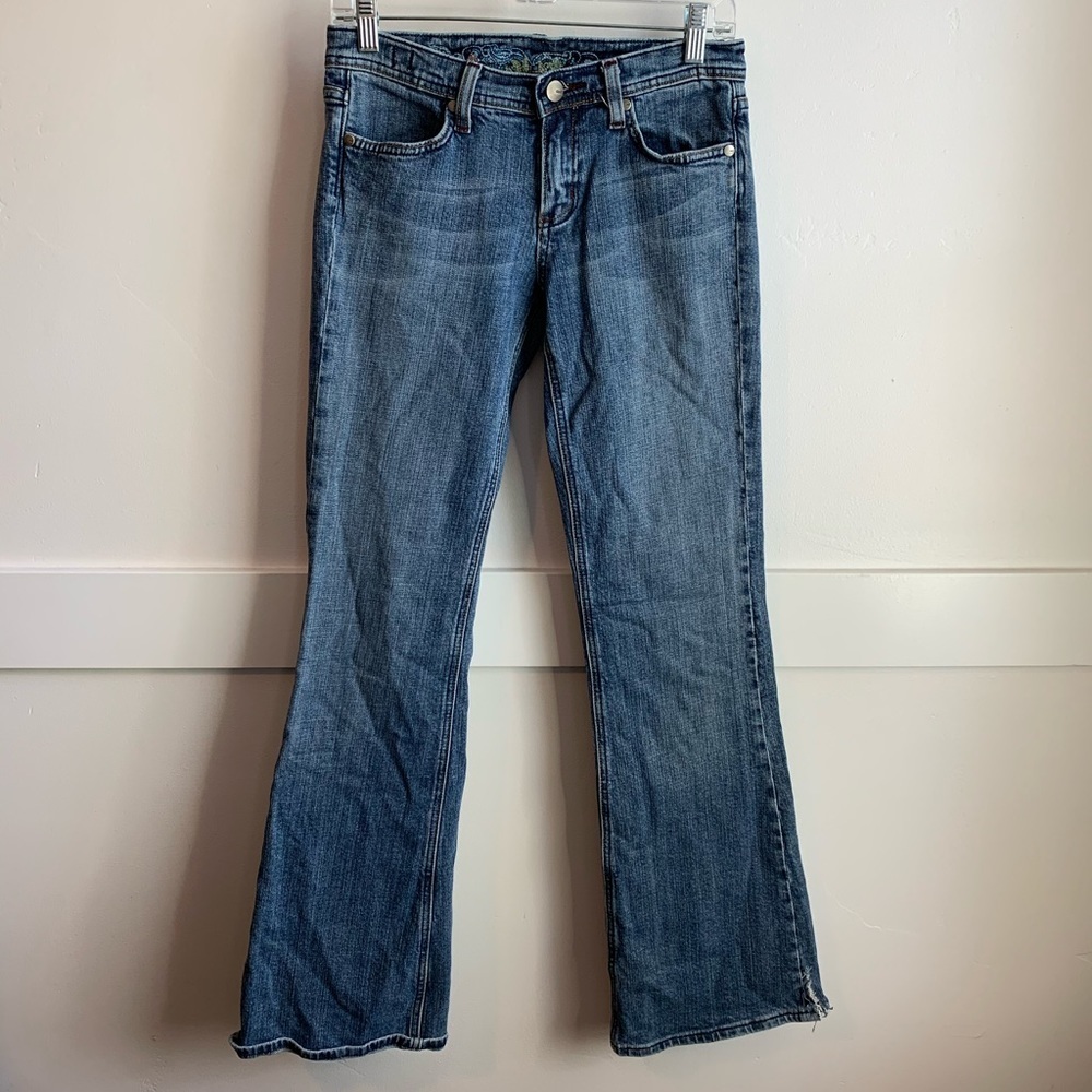 Vigoss Koi Embroidered Medium Wash Boot Cut Jeans